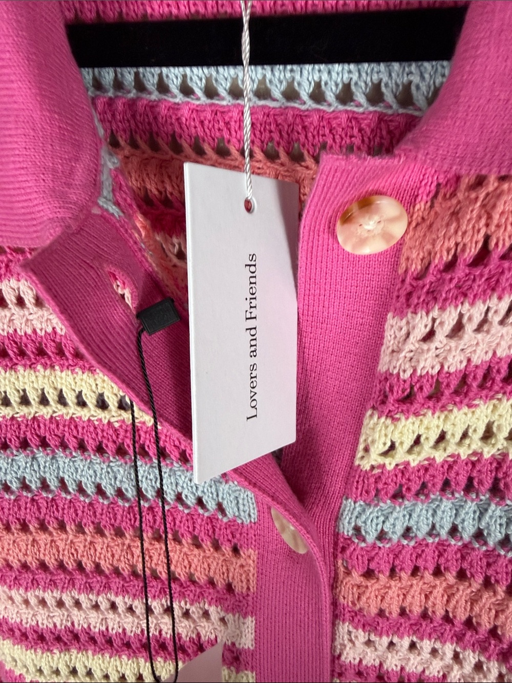 Lovers + Friends Lucia Cardigan and Lucia Short in Pink & Blue Multi - Picture 7 of 11